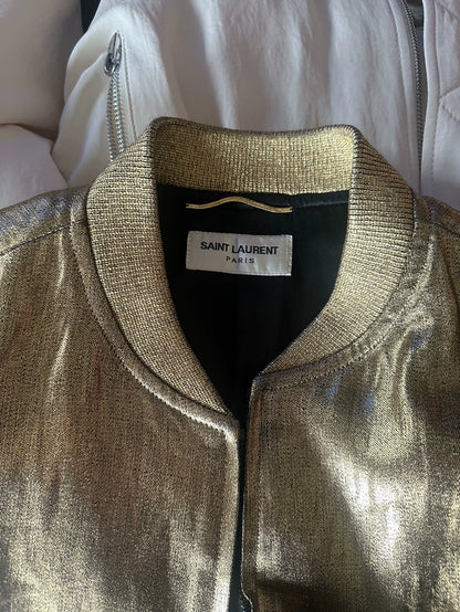 Gold Saint Laurent Jacket for Sale