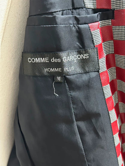 Comme des Garcons Red Plaid Leather Jacket