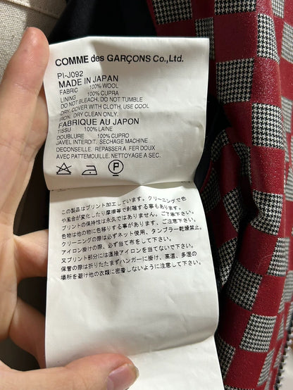 Comme des Garcons Red Plaid Leather Jacket
