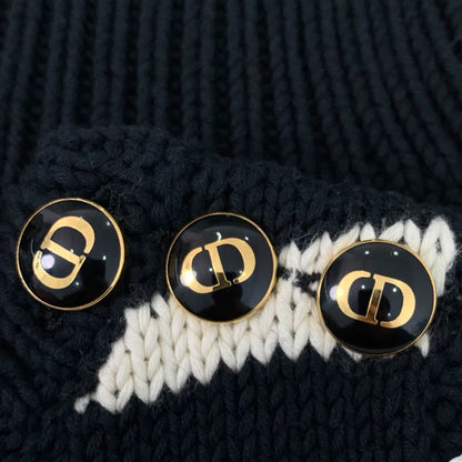 Christian Dior Black Stripe Sleeveless Knit Vest