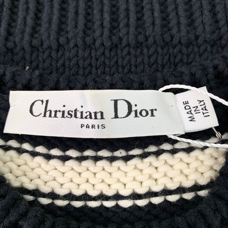 Christian Dior Black Stripe Sleeveless Knit Vest