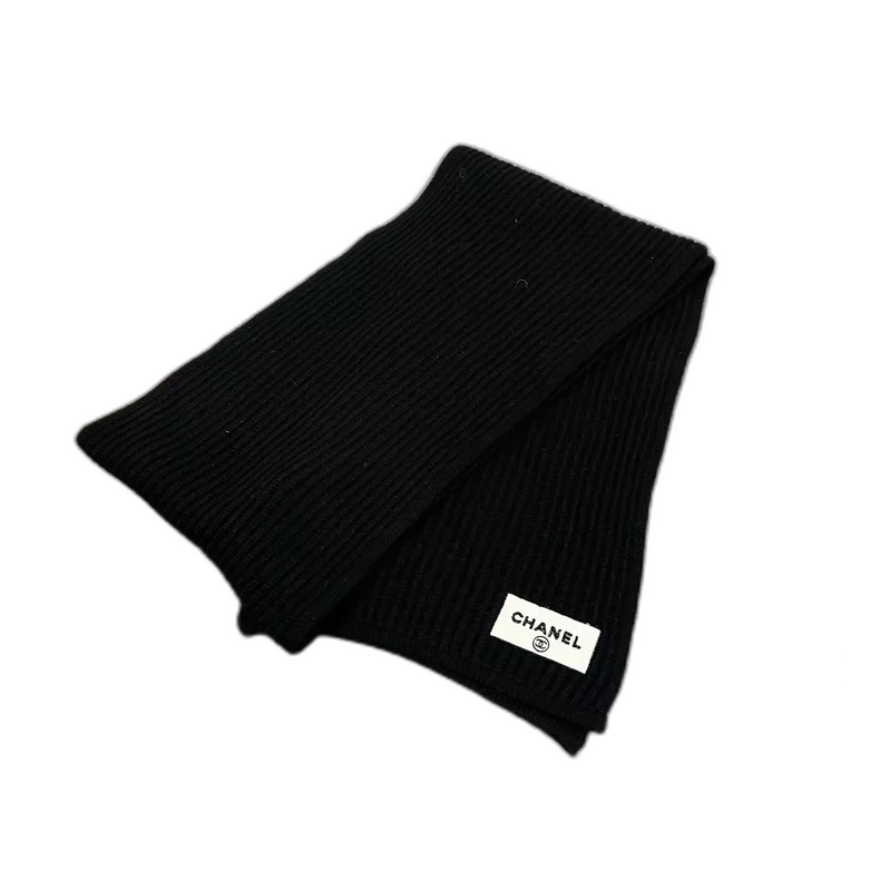 Chanel Black Cashmere Scarf with Sequins