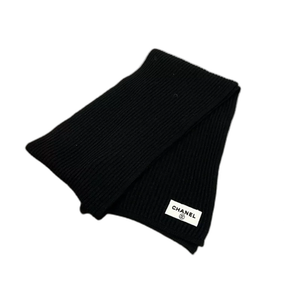 Chanel Black Cashmere Scarf with Sequins