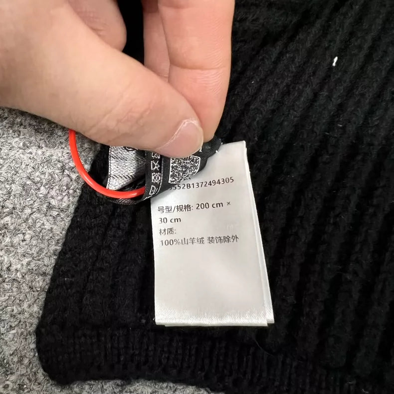 Chanel Black Cashmere Scarf with Sequins