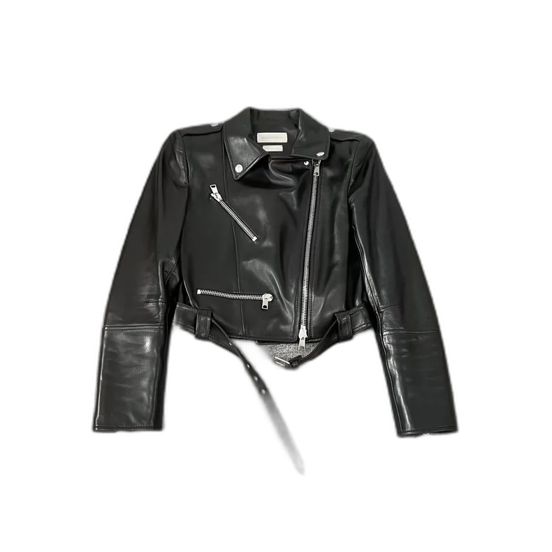 Alexander McQueen Short Leather Biker Jacket