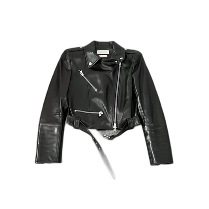 Alexander McQueen Short Leather Biker Jacket