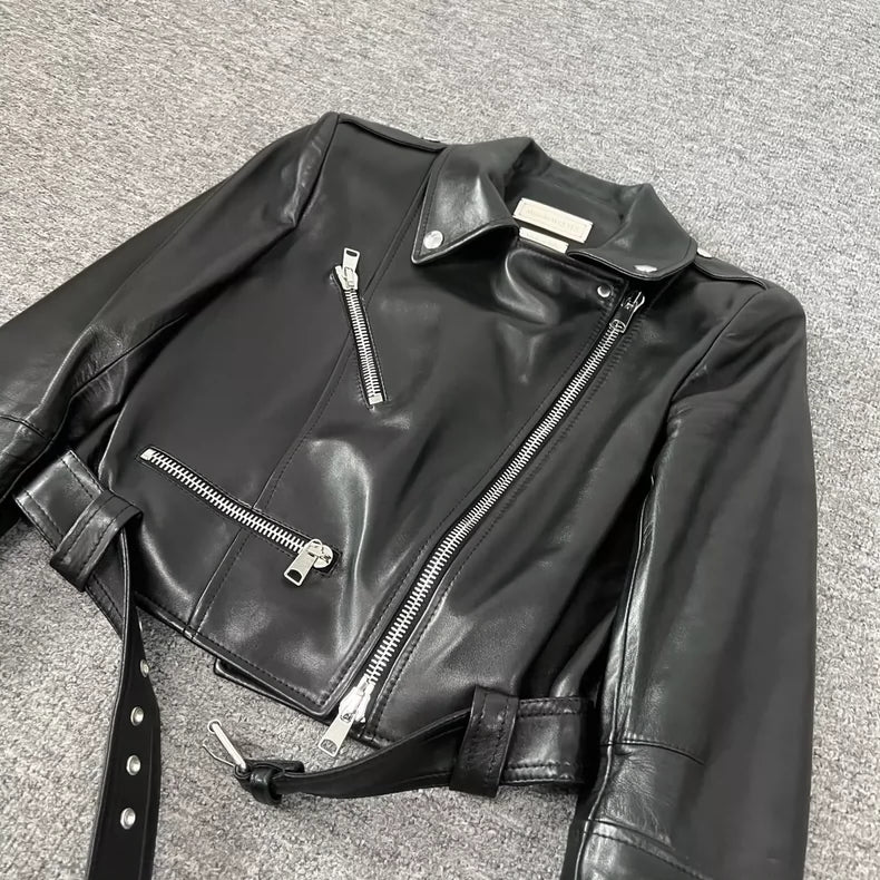 Alexander McQueen Short Leather Biker Jacket