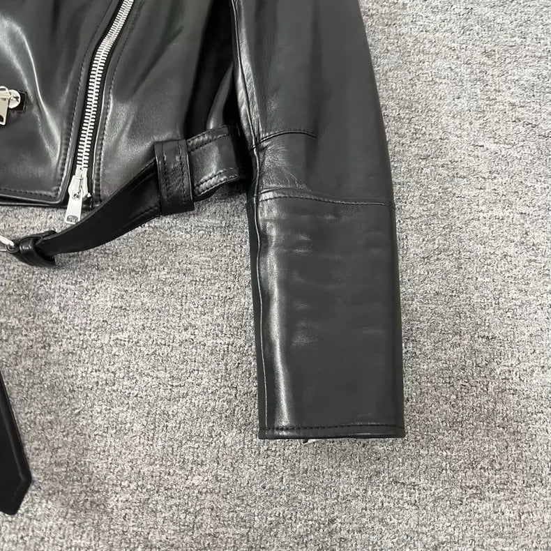 Alexander McQueen Short Leather Biker Jacket