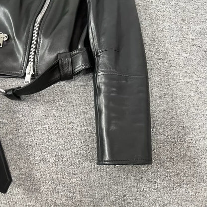 Alexander McQueen Short Leather Biker Jacket