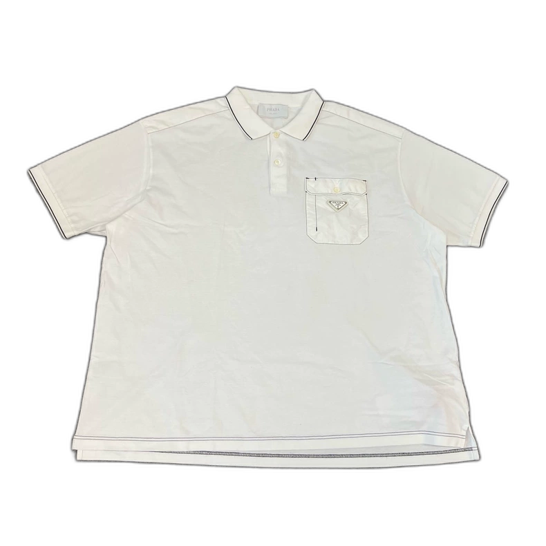 Prada Triangle Logo Short Sleeve Polo