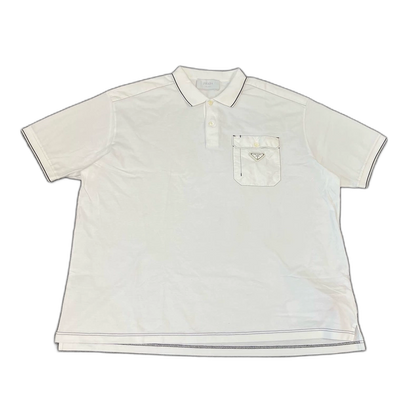 Prada Triangle Logo Short Sleeve Polo