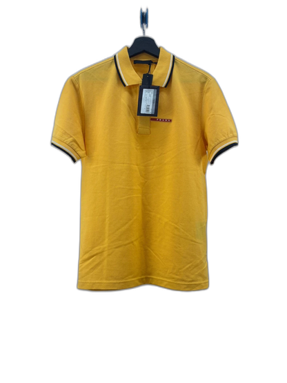 Prada Yellow Short Sleeve Logo Polo Shirt