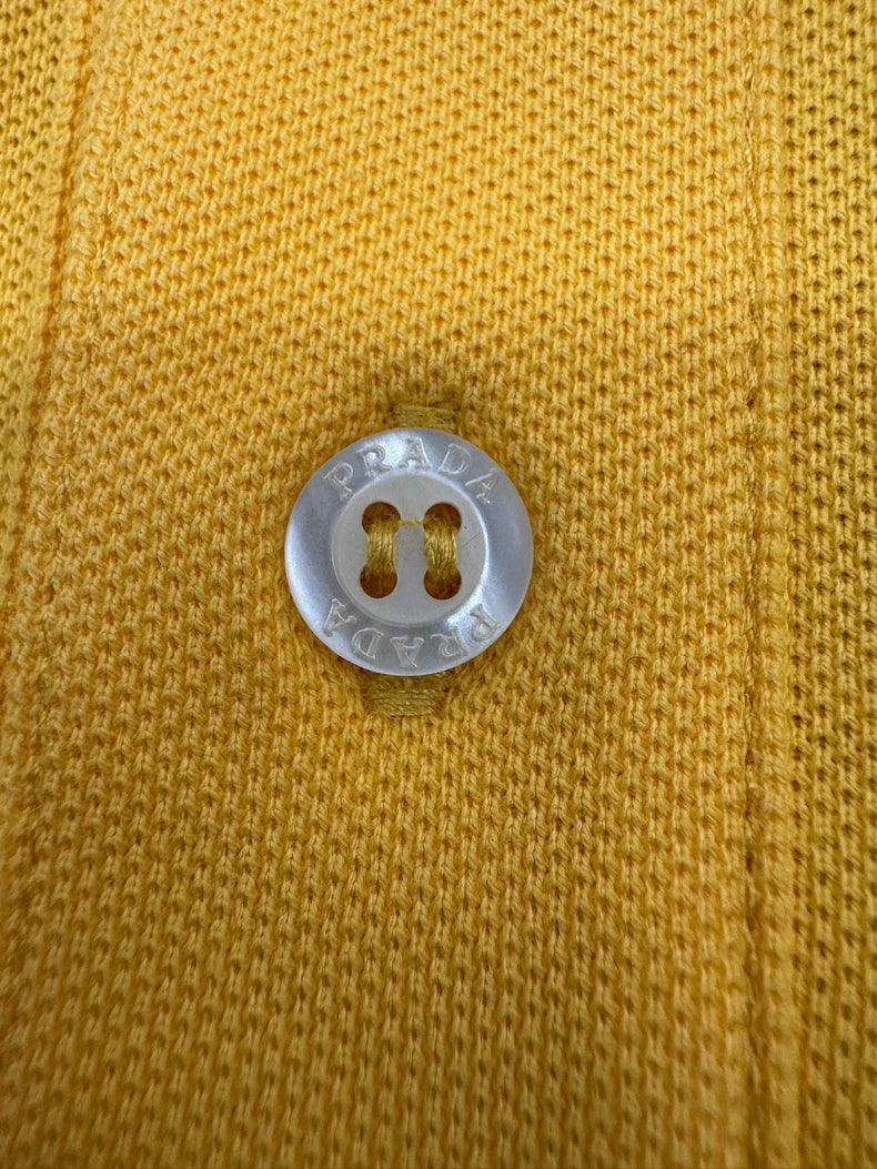 Prada Yellow Short Sleeve Logo Polo Shirt