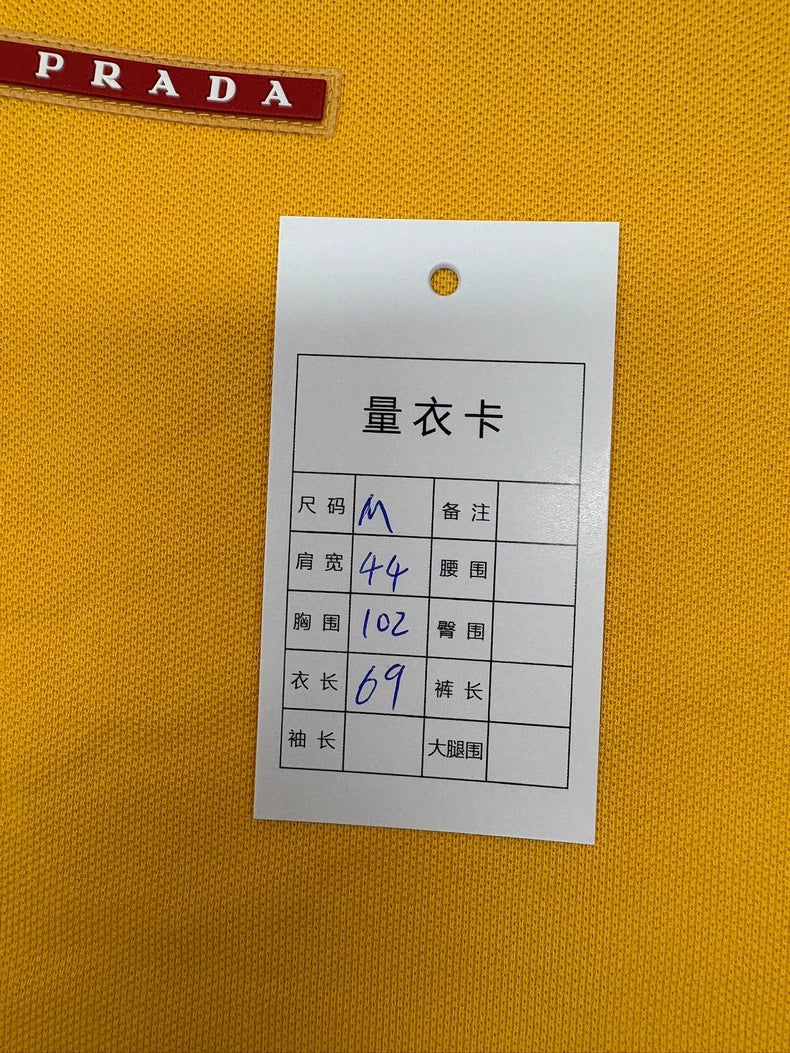 Prada Yellow Short Sleeve Logo Polo Shirt