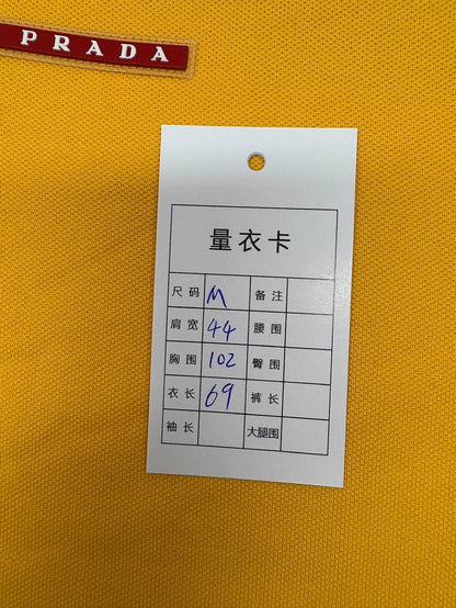 Prada Yellow Short Sleeve Logo Polo Shirt