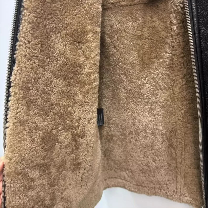 Prada Leather Shearling Jacket