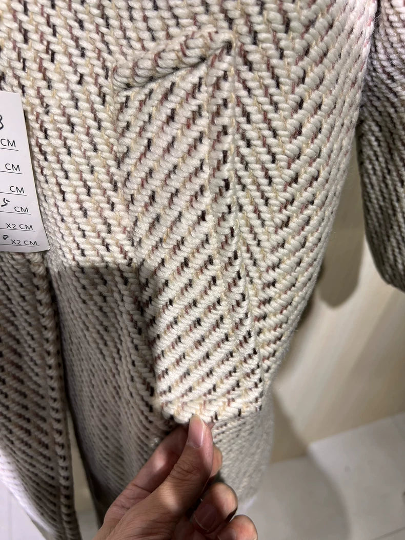 Vintage Prada Long Wool Coat with Fur Collar