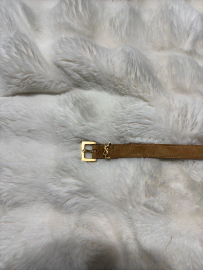 Saint Laurent Gold Mark Leather Belt