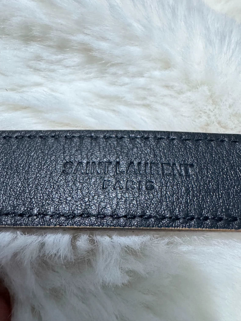 Saint Laurent Gold Mark Leather Belt