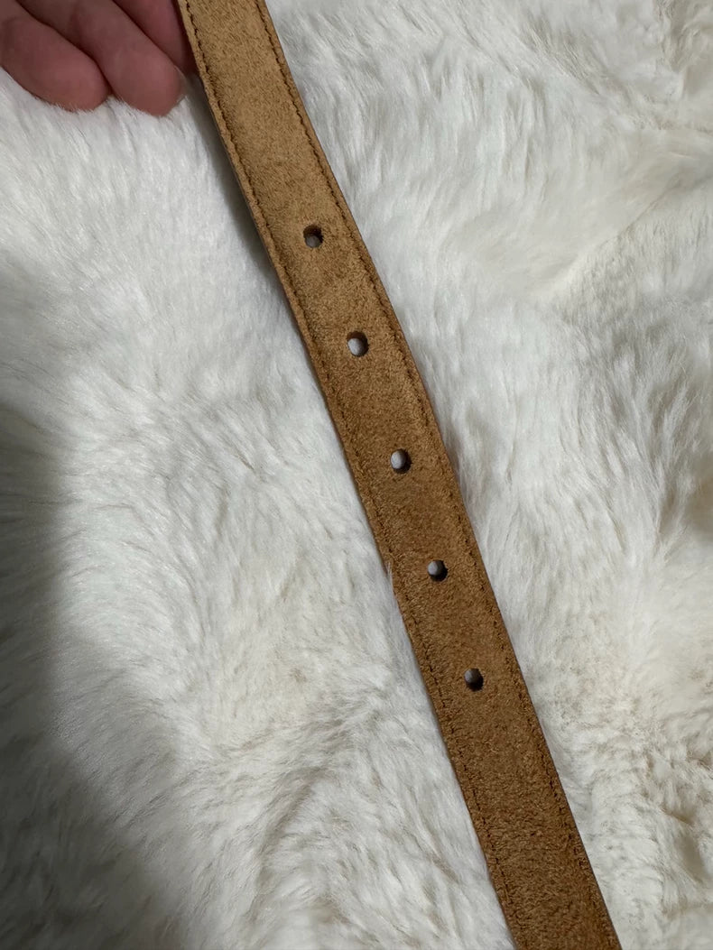 Saint Laurent Gold Mark Leather Belt