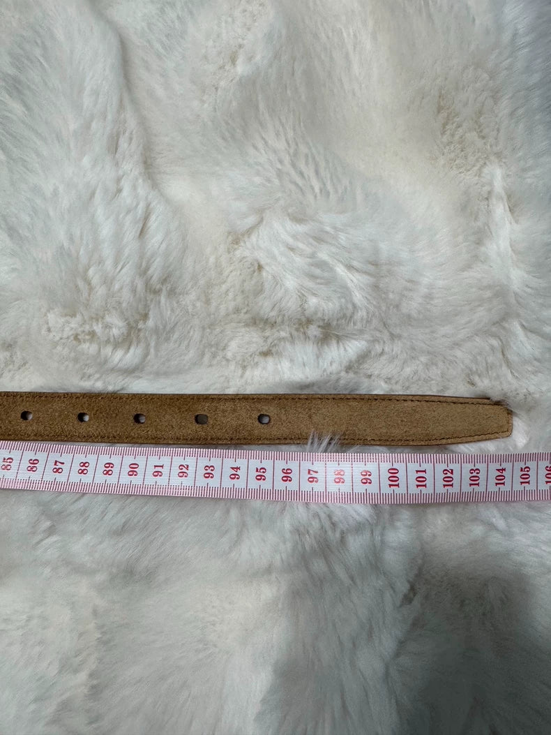 Saint Laurent Gold Mark Leather Belt