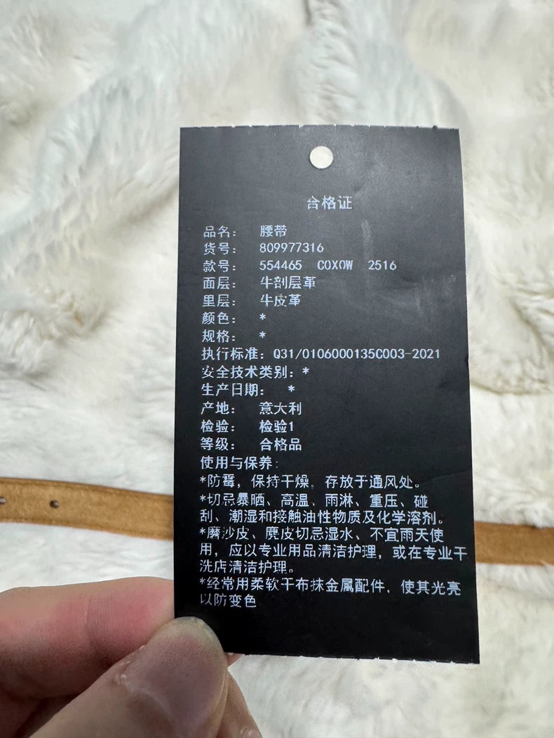 Saint Laurent Gold Mark Leather Belt