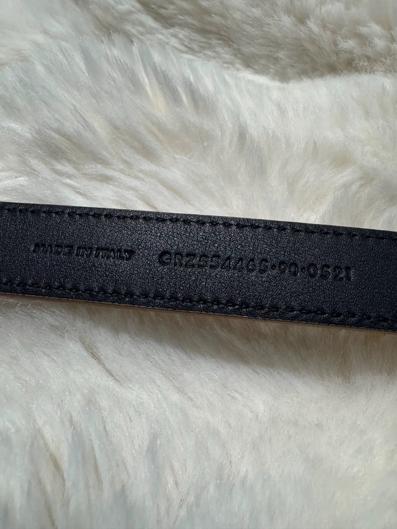 Saint Laurent Gold Mark Leather Belt