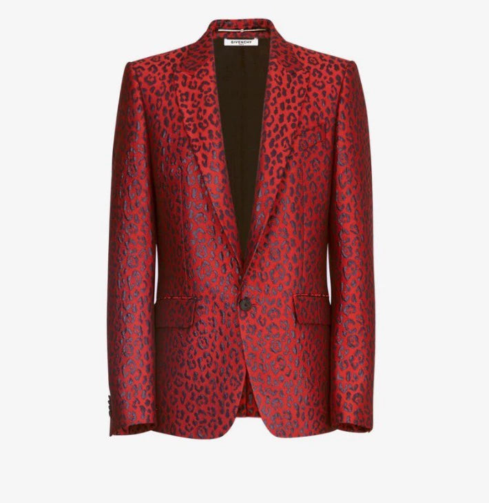 Givenchy Leopard Print Blazer Jacket-yf