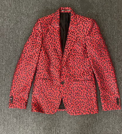 Givenchy Leopard Print Blazer Jacket-yf