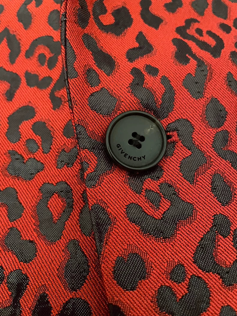 Givenchy Leopard Print Blazer Jacket-yf
