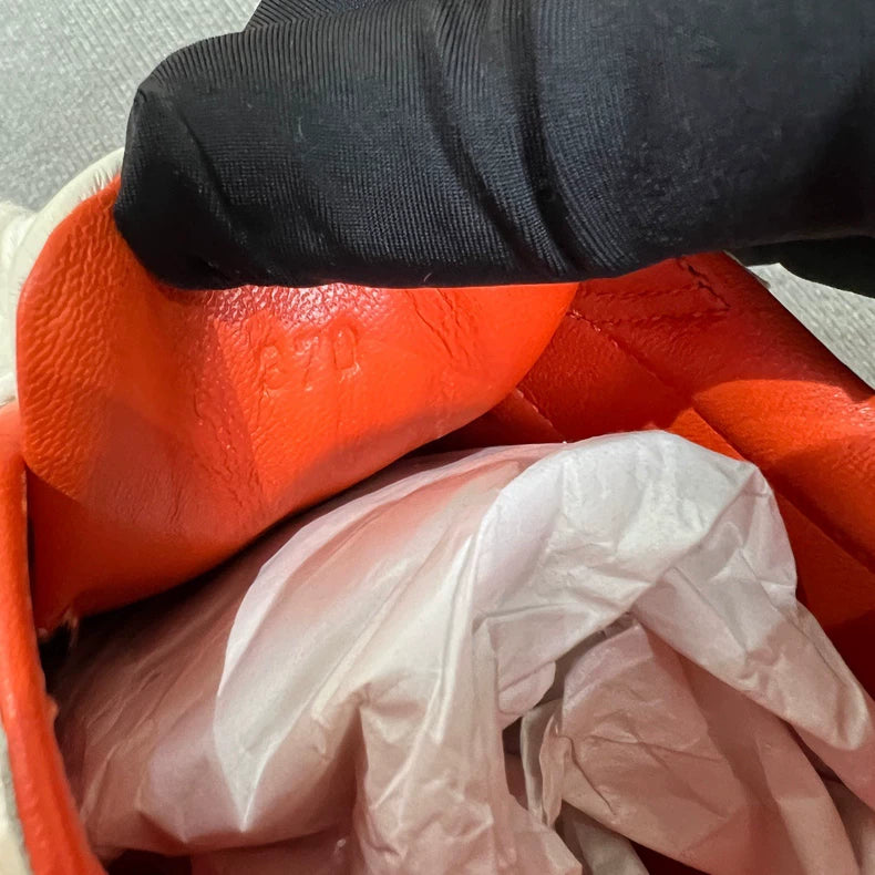 Hermes Quicker White Orange Low Top Sneakers