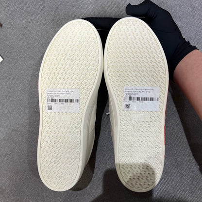 Hermes Quicker White Orange Low Top Sneakers