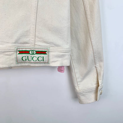 Gucci White Cotton Long Sleeve Denim Jacket