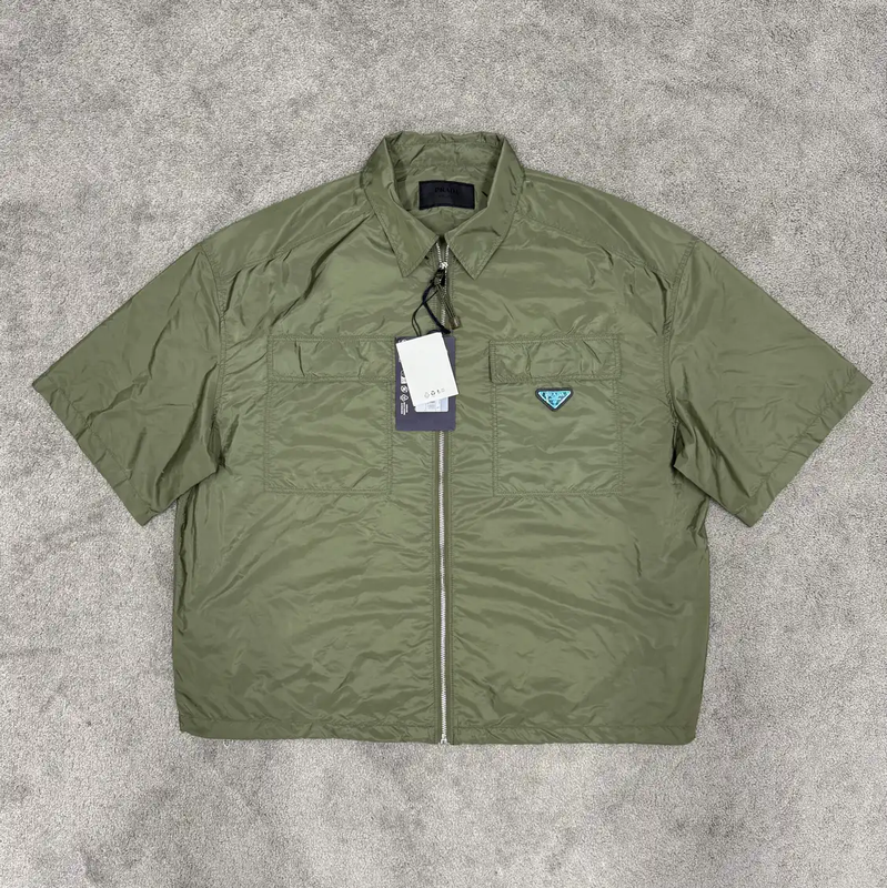 Prada Men's Summer Green Polyester T-Shirt