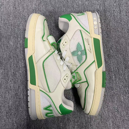 Louis Vuitton Retro Green Accent Low-Top Sneakers 0079