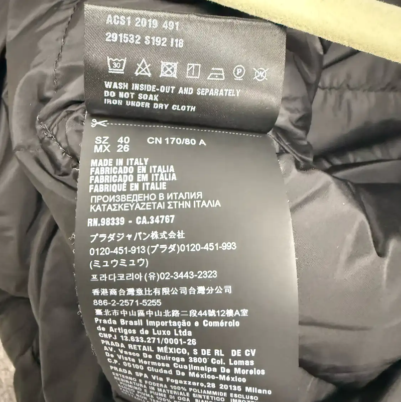 Prada Black Down Jacket for Men