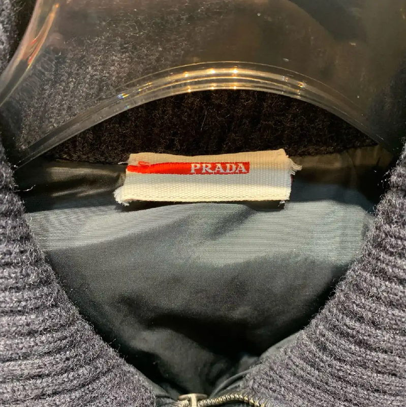 Prada Navy Cotton Men's Down Jacket