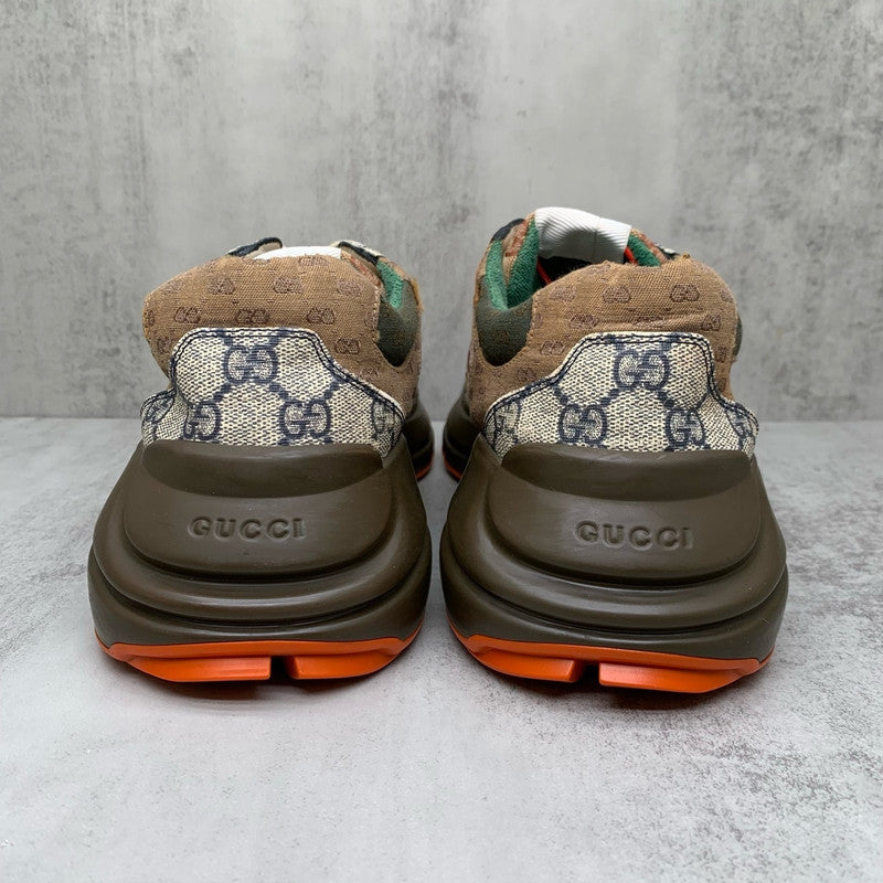 Gucci Rhyton Low Top Dad Sneakers in Red Brown 0079