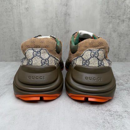 Gucci Rhyton Low Top Dad Sneakers in Red Brown 0079