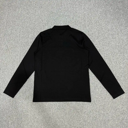 Prada Black Long Sleeve Cotton Men's Polo