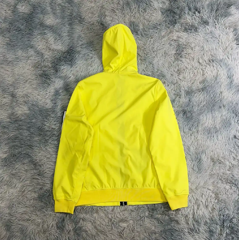 Stone Island Yellow Cotton Hooded Jacket 0089