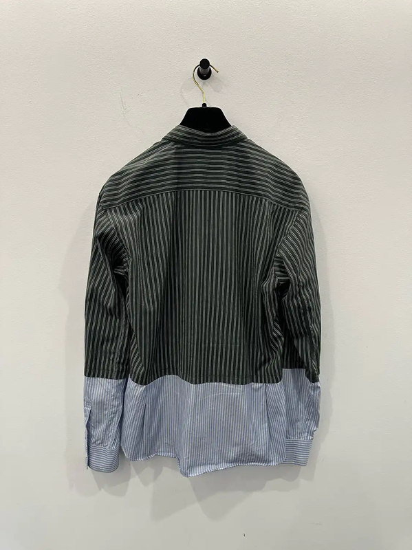 COMME des GARÇONS Green Striped Long Sleeve Shirt 0089