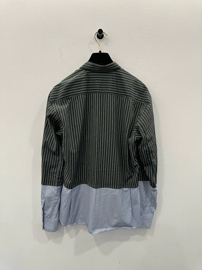COMME des GARÇONS Green Striped Long Sleeve Shirt 0089