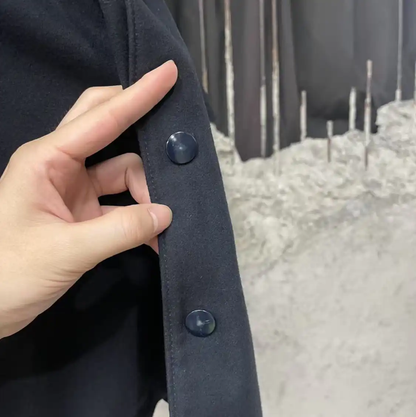 Prada Black Wool Logo Short Sleeve Shirt