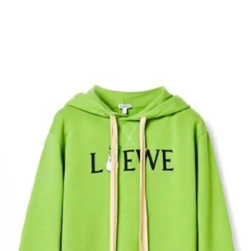 Loewe Green Cotton Long Sleeve Hoodie for Men 0089