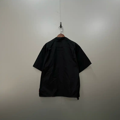 Prada Black Short Sleeve Shirt with Floral Print