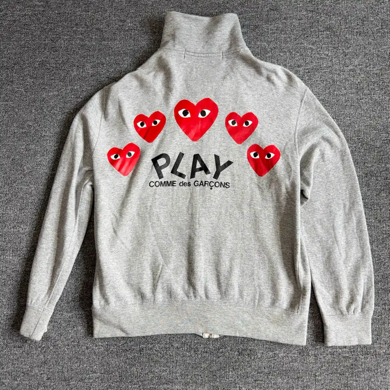 Comme des Garçons Gray Cotton Men's Hoodie 0089