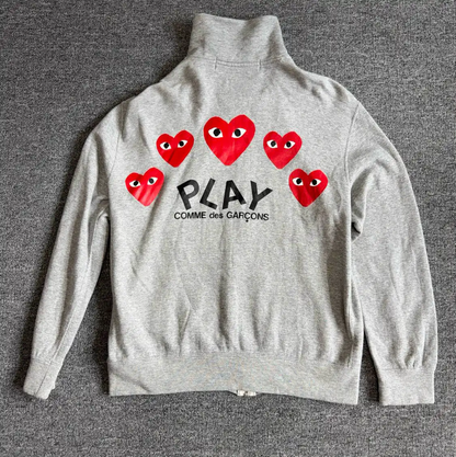 Comme des Garçons Gray Cotton Men's Hoodie 0089