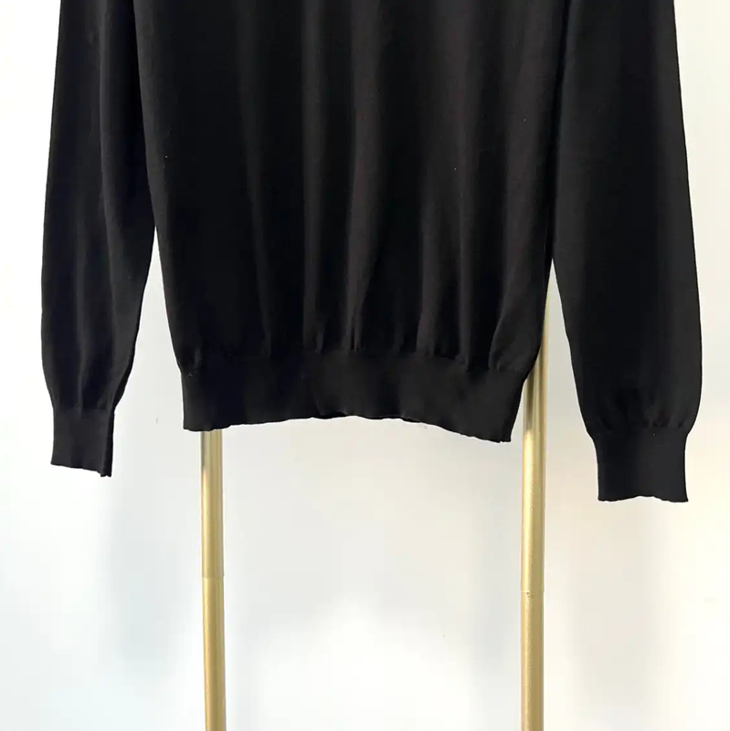 Prada Black Cotton Men’s Long Sleeve Knit Sweater