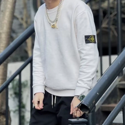 Stone Island Men's White Cotton Hoodie 0089